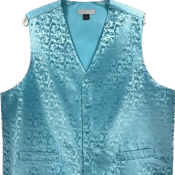 Veronelli Other - Veronelli Men's Turquoise Vest Turquoise Back 100% Polyester Size XL